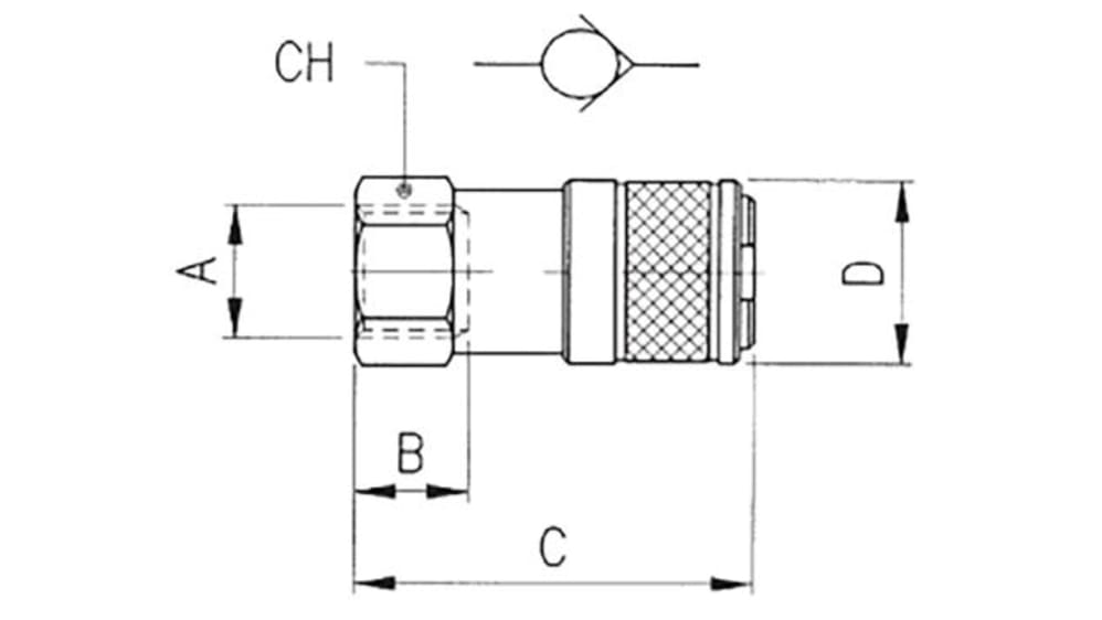 RS PRO Druckluft-Schnellkupplung Messing, G1/8 Buchse, Mit