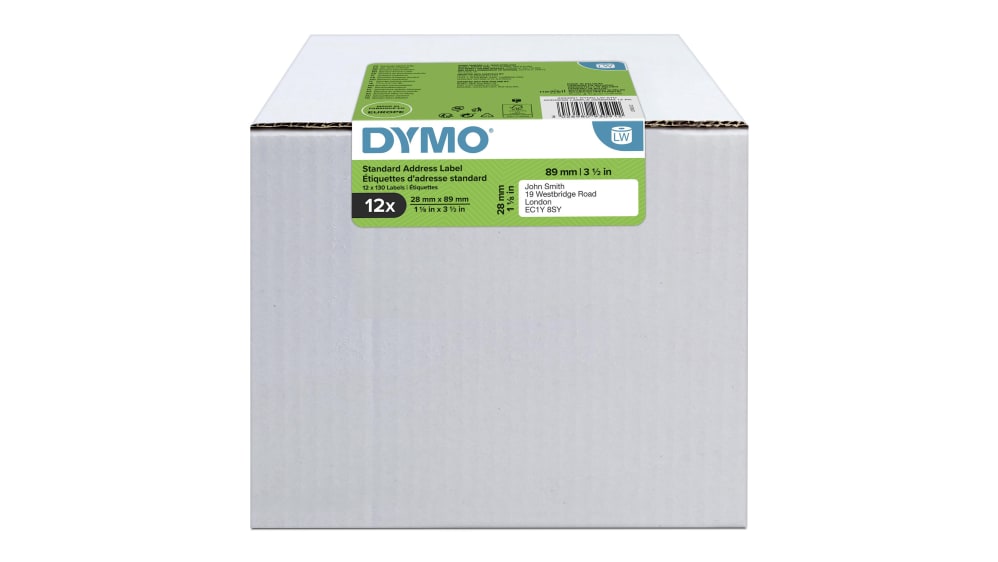 2093091, Rouleau étiquette Dymo pour Dymo 450, Dymo 450 Duo, Dymo 450  Turbo, Dymo 450 Twin Turbo, Dymo 4XL, Dymo Wireless