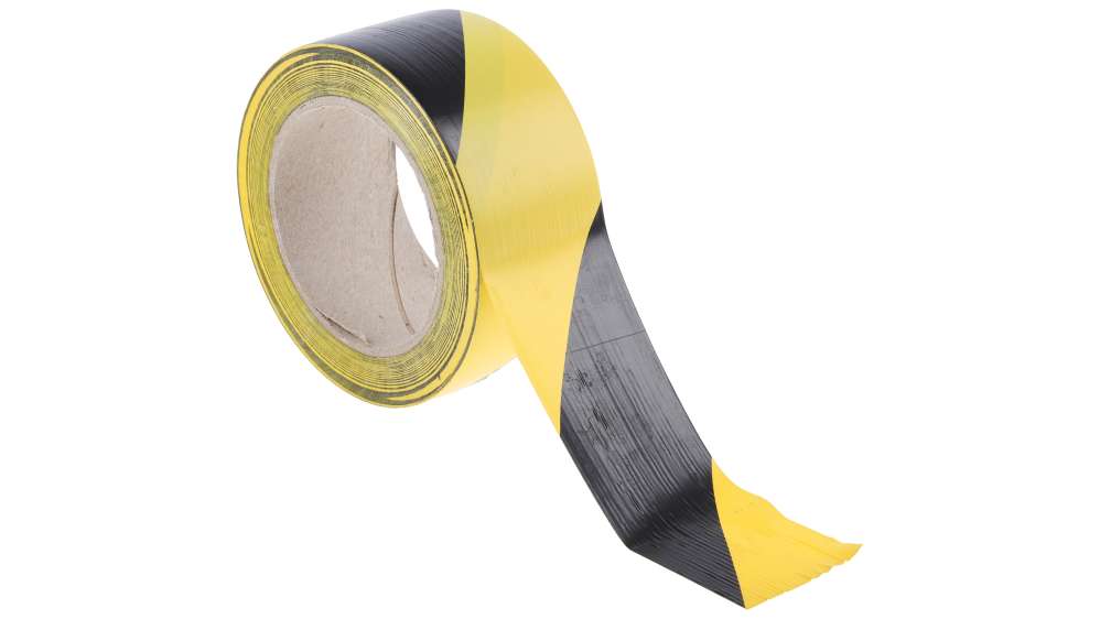 RS PRO Yellow, Black Polyvinyl Chloride 33 m Lane Marking Tape