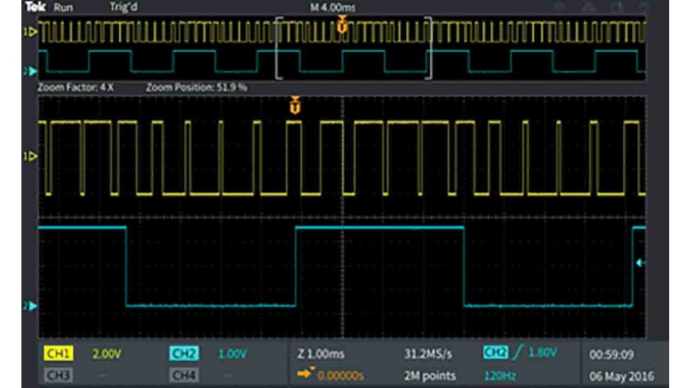 Tektronix オシロスコープ, 200MHz, ベンチ, TBS2204B | RS