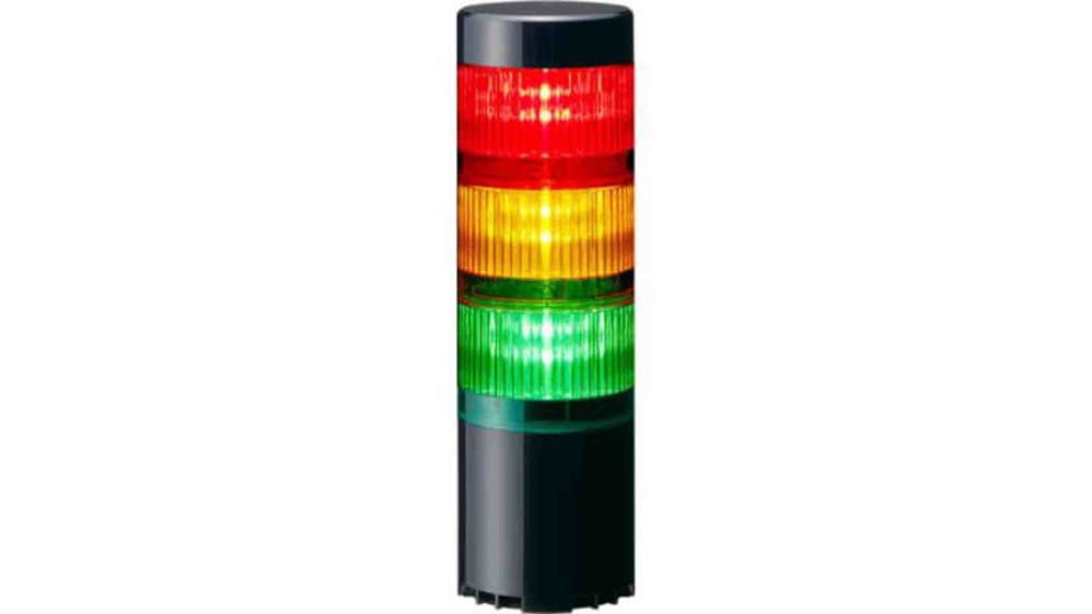 LR6-3USBK-RYG, Patlite LR6-USB LED Signalturm 3-stufig mehrfarbig LED  Rot/Gelb/Grün + Summer Blitz, Dauer 199mm Multifunktion