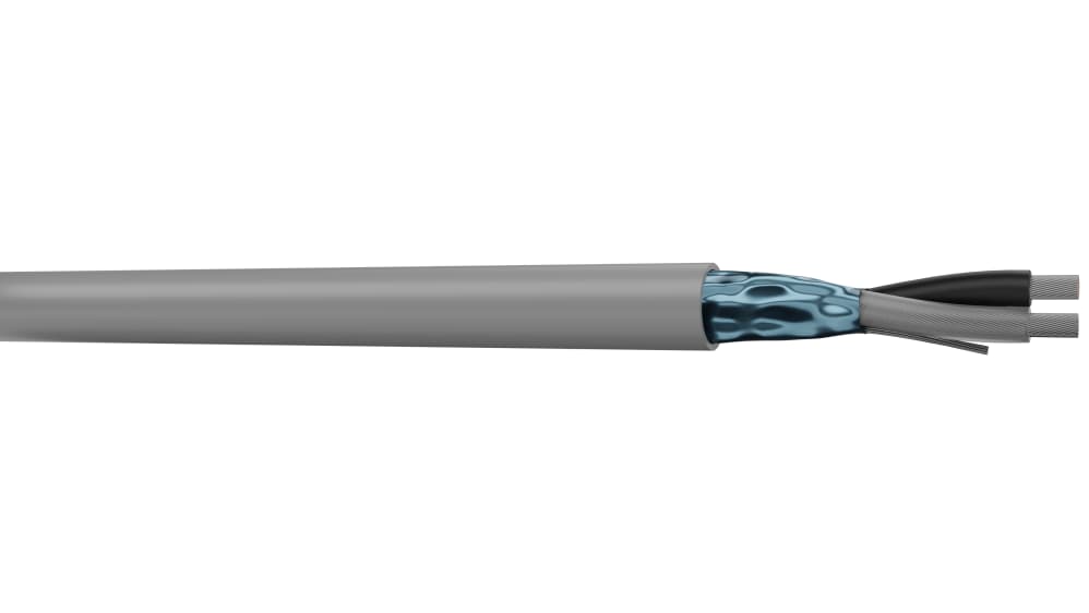 RS PRO ツイストペア データケーブル, 2芯, 22 AWG, 有, 100m, 難燃性