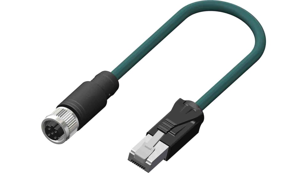 RADWELL 4-PIN M12 AC Micro Cord Set - 5 Meter PVC Cable, Male To Female Straight