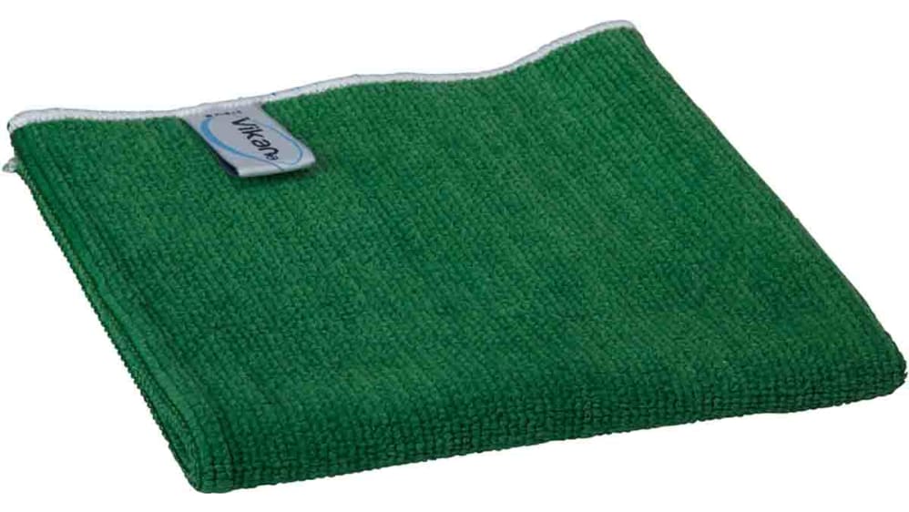 691132, Vikan Basic microfibre cloth Green Microfibre Cloths for General  Cleaning, Wet/Dry Use, Box of 5, 320 x 320mm, Repeat