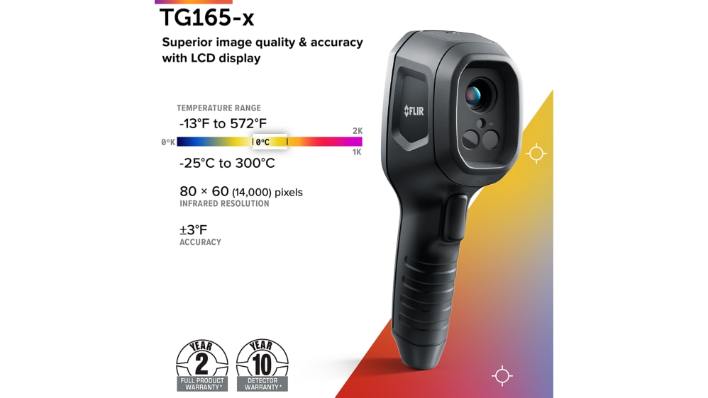 FLIR TG165-X USB Thermal Imaging Camera, –25 → +300 °C, 80 x