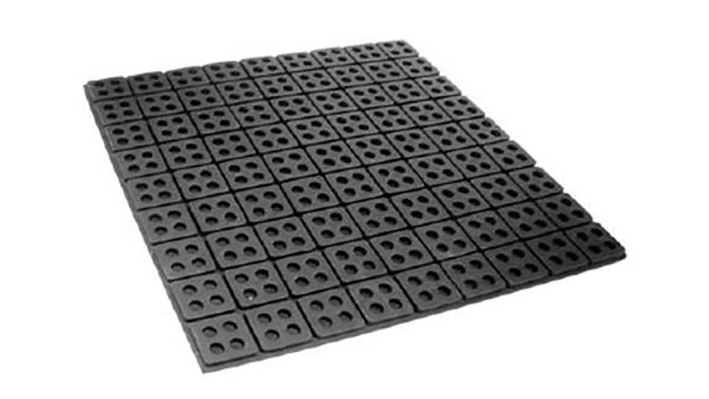 RS PRO 50mm Anti-Vibration Pad Rubber +100°C -50°C 50 x 50mm 19mm