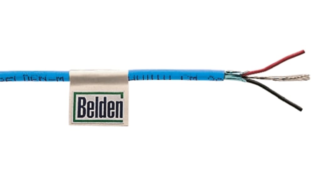 1503A 006U1000, Belden Screened 2 Core Line level Low Voltage signal Cable,  0.33 mm² CSA, 3.61mm od, 304m, Blue