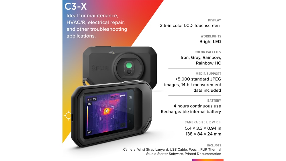 FLIR C3-X (incl. Wi-Fi) | FLIR C3-X Thermal Imaging Camera FLIR C3-X (incl. Wi-Fi) | FLIR C3-X Thermal Imaging Camera