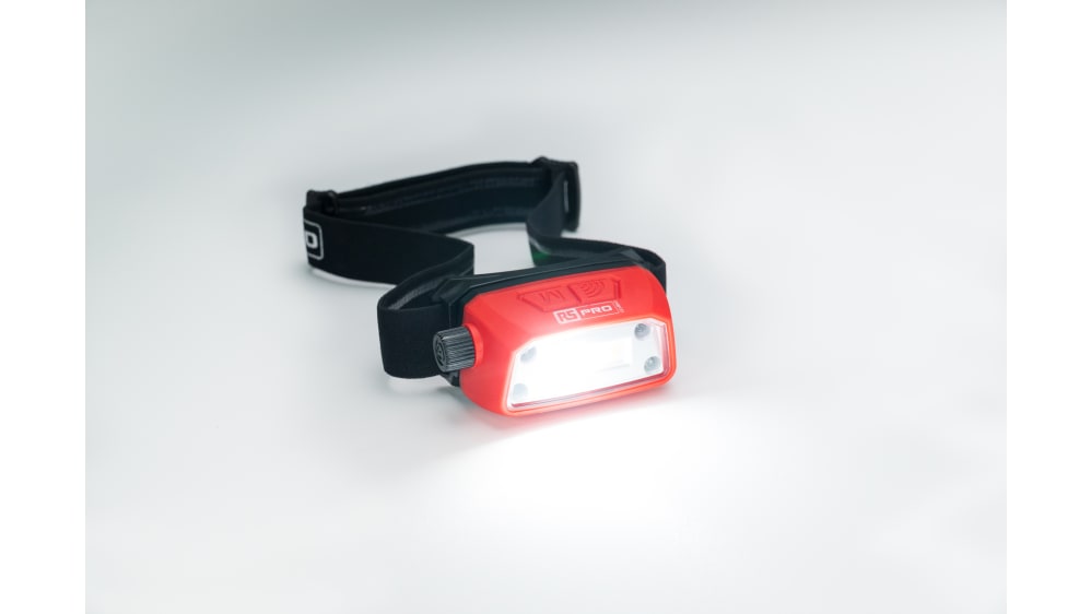 Lampe frontale LED rechargeable RS PRO, 250 lm, Li-polymère