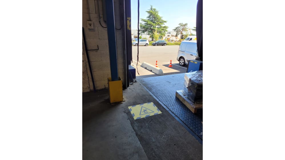 Cartello di avvertimento di sicurezza per ingresso nascosto – orizzontale – 400 mm x 300 mm – vinile autoadesivo