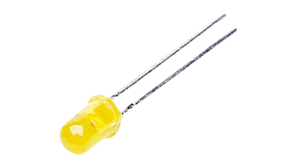 Yellow 5 mm LED with series resistor, 5 volt