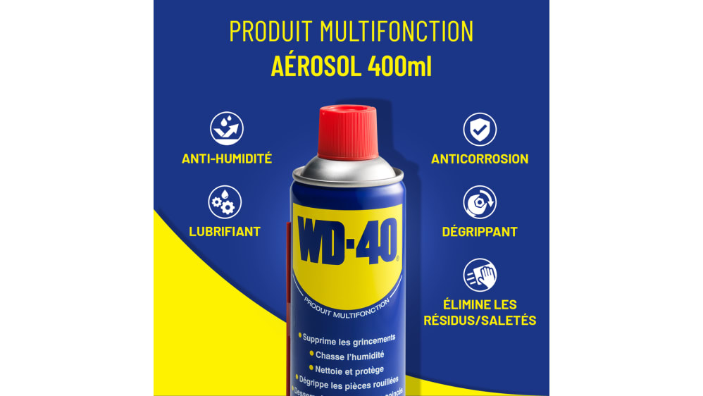 Dégrippant aérosol spray double position WD-40 200ml WD40 - Lubrifiant -  Graisse - Dégrippant