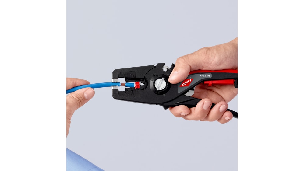 Knipex 12 52 195 Series PreciStrip16 Automatic Stripper, 0,08 mm² Min, 16  mm² Max, 195 mm Overall