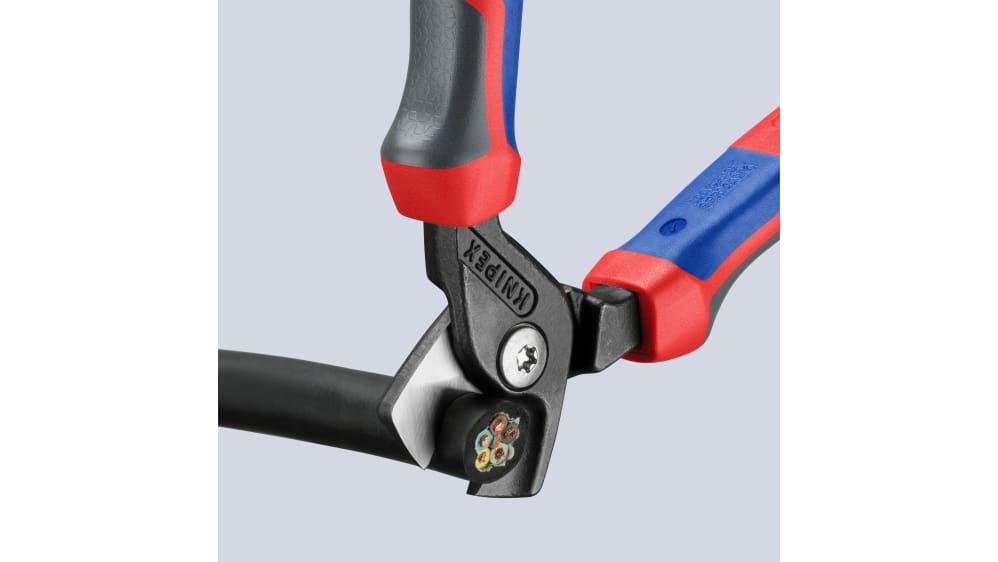 KNIPEX 67 01 160 Pince coupante de devant à forte démultiplication gainées en plastique atramentisée noire 160 mm