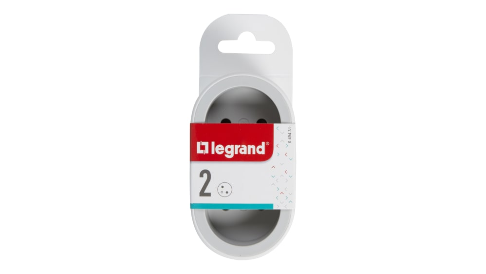 Multiprises LEGRAND 2 sorties latérales avec bouchon 2 x 2P+T 16A