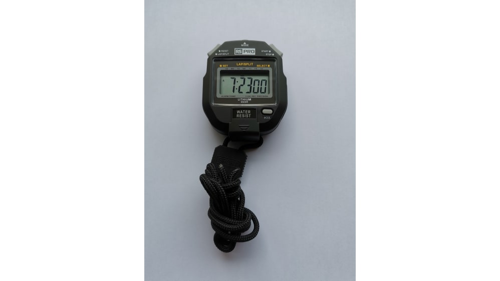 RS Pro Black Digital Desk Stopwatch 10H, 2355059