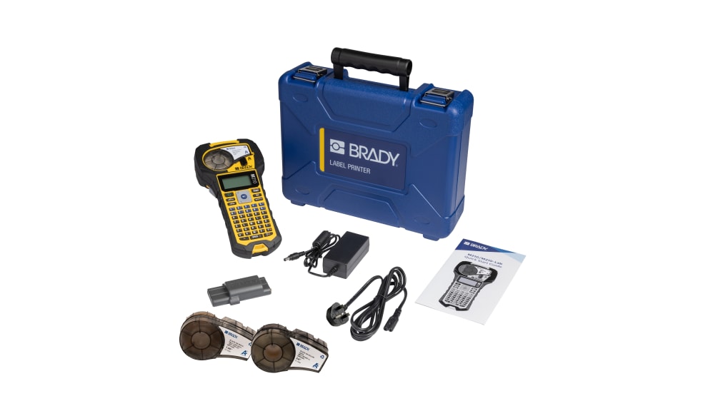 M210-Elec-kit UK, Kit stampante per etichette Portatile Brady M210, ABC,  largh. 19.05mm max, spina tipo G - UK