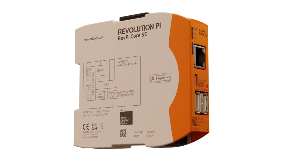 PR100365 | Revolution PI RevPi Core SE, Linux, 1.5 GHz, 8 GB