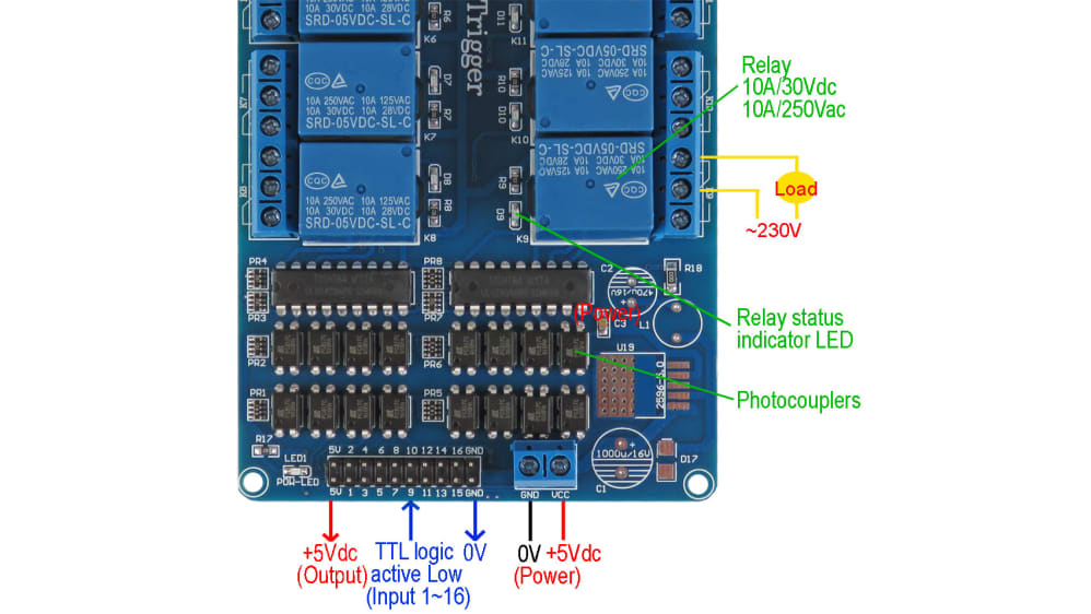 Módulo De 16 Relés 16 Canales 5v Para Arduino Uno,pic,avr | Cuotas Sin Interés - Foto 11