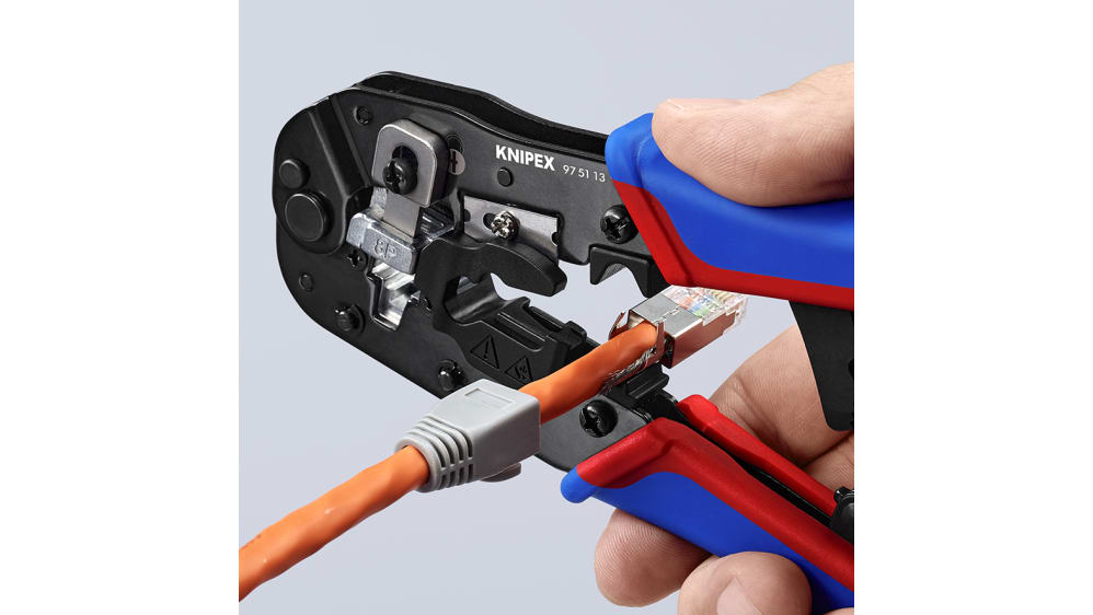 Knipex 圧着工具 3.3 mm, 97シリーズ RJ45コネクタ, 97 51 13 | RS