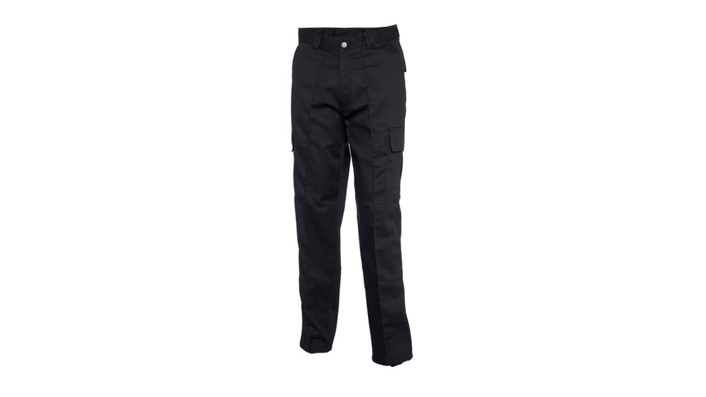 UC902BLKS-32 Uneek UC902 Black Cargo Trousers, Size Short 32in W