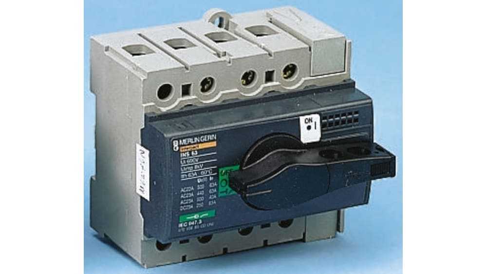 28902, Interrupteur-sectionneur Schneider Electric, 3P, 63A, 250 V dc,  500V c.a.