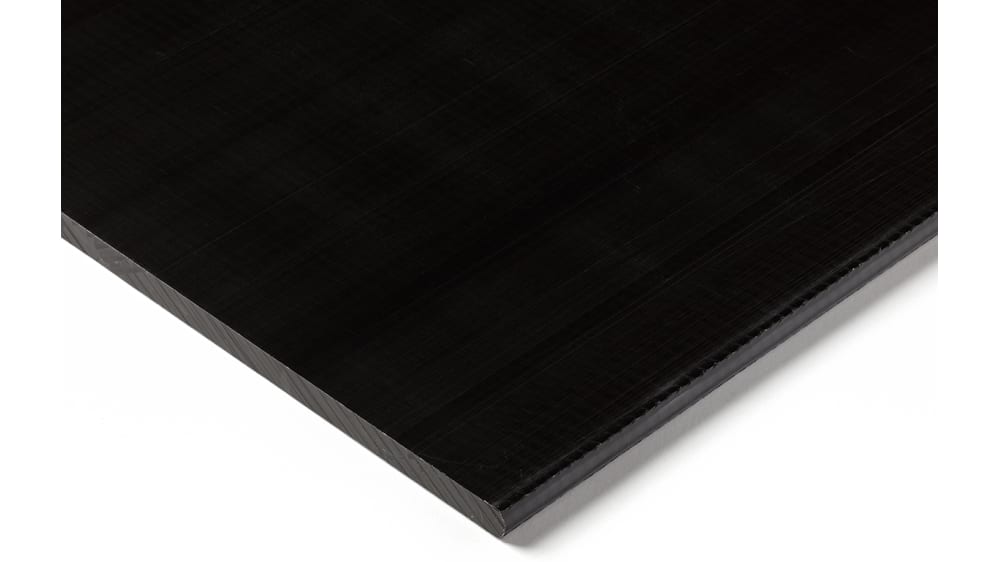 RS PRO POM Kunststoffplatte, Schwarz, 8mm x 300mm x 500mm / 1.41g/cm³ bis  +100°C, Voll