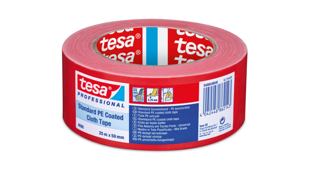 mbtテープ26枚 04688-00046-01 | Tesa 布テープ Tesa 4688, 幅:50mm 04688-00046, 厚