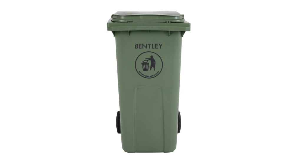 RS PRO 240L Green Flip Plastic Waste Bin RS