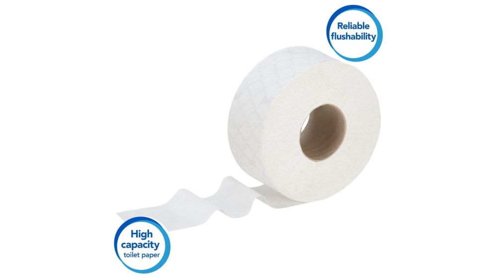 Papier toilette hygiénique Mini Jumbo - Lot de 12 rouleaux