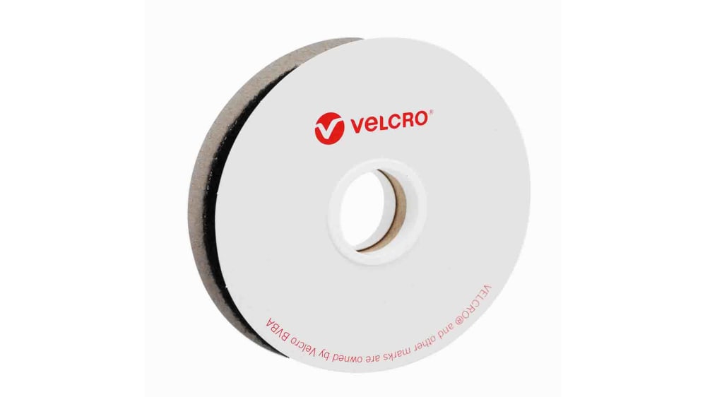 Ruban Velcro Adhésif Femelle-Loop, Noir - Rouleau de 25M x 20MM