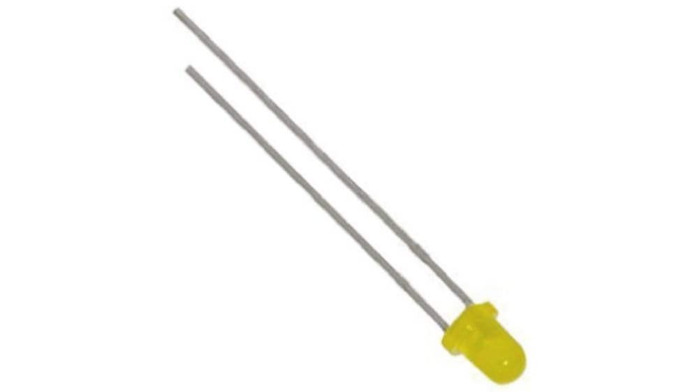 Kingbright LED, 黄, スルーホール実装, 3 mm 砲弾型 (T-1), L Kingbright LED, 黄, スルーホール実装, 3 mm 砲弾型 (T-1), L