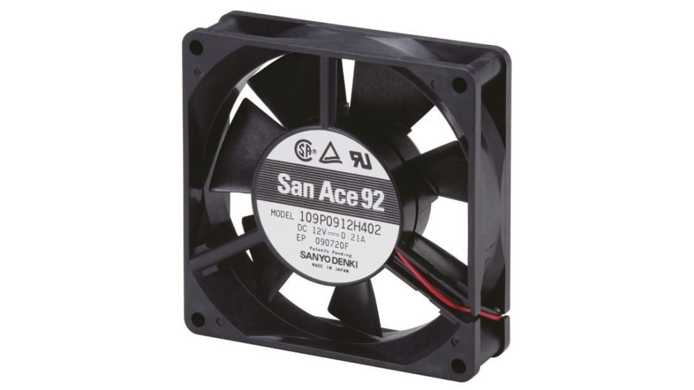 山洋電気 San Ace 軸流ファン 電源電圧：12 V dc, DC, 80 x 80 x 25mm 