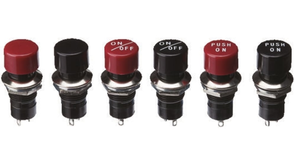 MS-027-K | Miyama 押しボタンスイッチ, ラッチ, SPST, 3 A MS-027-K | Miyama 押しボタンスイッチ, ラッチ, SPST, 3 A