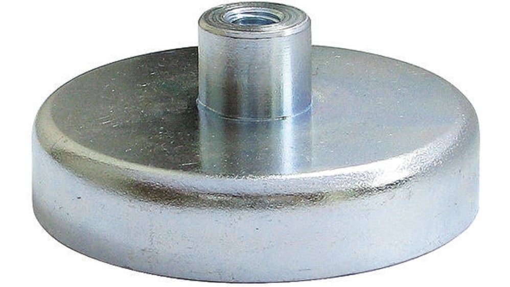 Eclipse Topf Magnet, Gewindebohrung M6, Ø 50mm x 10mm M6, Zugkraft 22kg  Ferrit