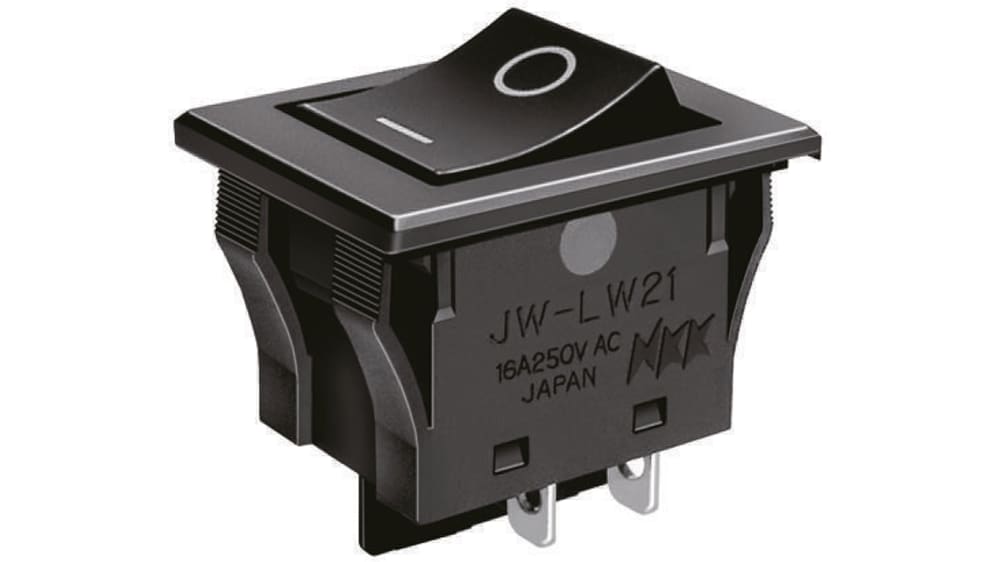 スイッチ JW-LW21RKK | NKK Switches ロッカースイッチ, ラッチ, DPST, 16 A