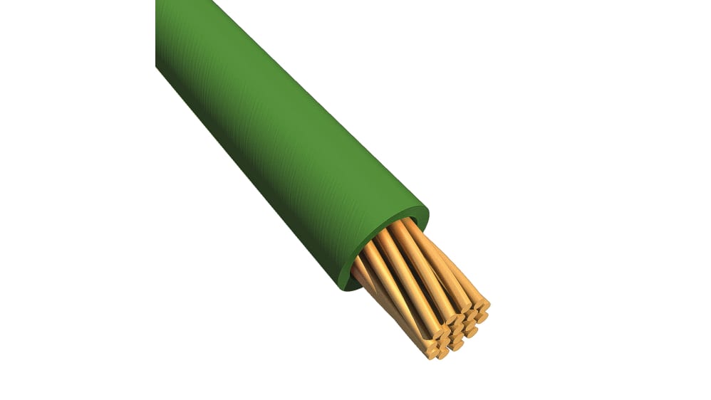 6717 GR005, Alpha Wire EcoWire Series Green 2.1 mm² Hook Up Wire, 14 AWG,  41/0.25 mm, 30m, MPPE Insulation
