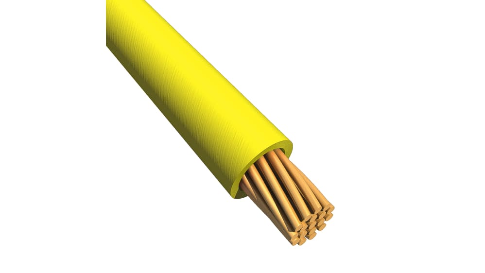 6717 YL005  Alpha Wire EcoWire Series Yellow 2.1 mm² Hook Up Wire