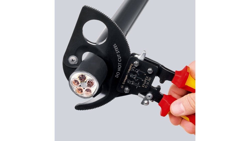 Knipexラチェットケーブルカッター ニッパー 全体長さ：280 mm