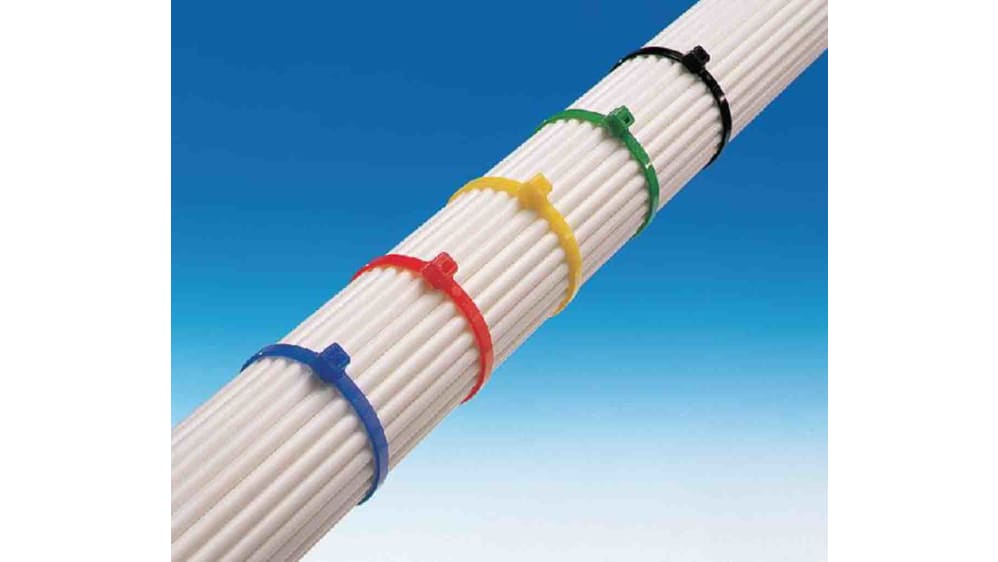 111-05260 T50I-PA66W-BK, HellermannTyton Cable Tie, 300mm x 4.6 mm, Black  Nylon, Pk-100