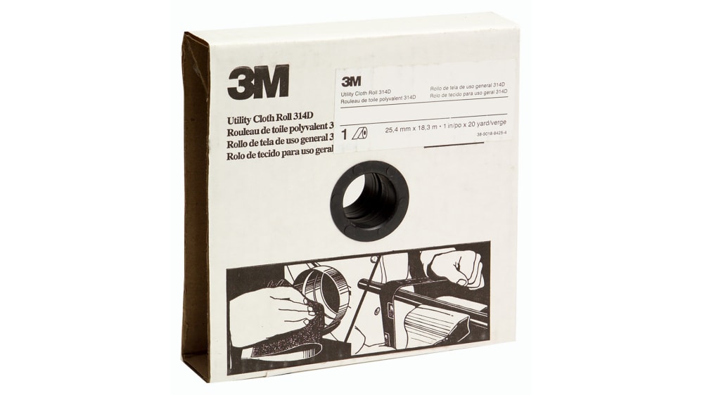 3M 314D P150 50MMX25M 5RLS/CTN, Papier de verre 3M grain P150, Très fin,  25m x 50mm