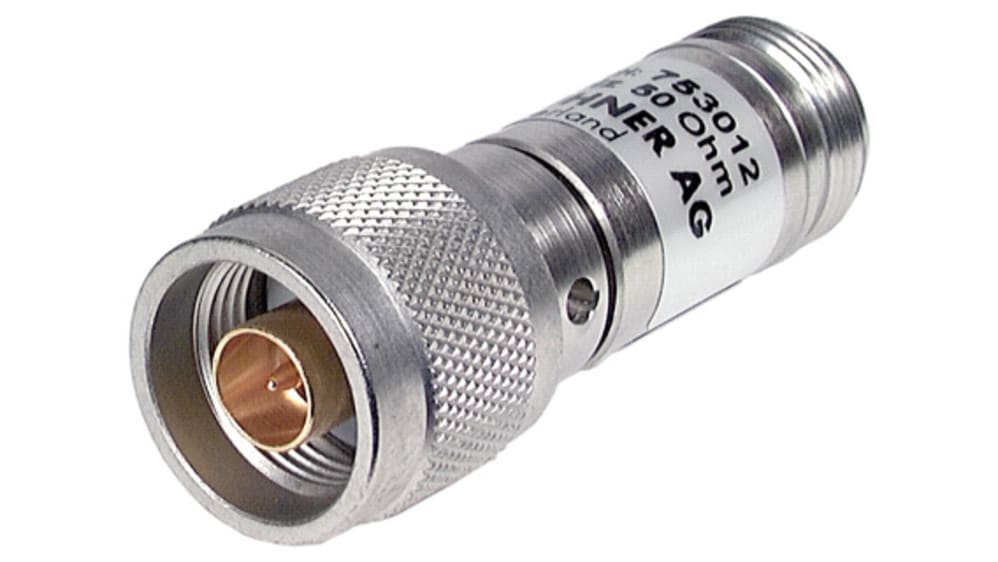 6830.17.A | Huber+Suhner RF減衰器, 1 dB, 24 GHz, 50 Ω, Nプラグ to