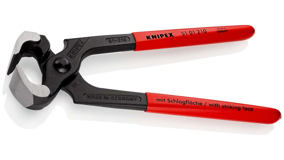 51 01 210 Knipex Knibtang, L: 210 mm for Blød ståltråd; medium tråd; hård ståltråd; ståltråd, Type: Knibtang | RS