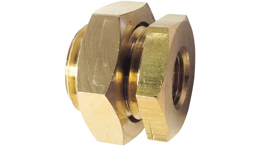 Raccord Cloison Laiton G3/4 - 10 Cm - Pour Récupérateur Eau De Pluie, Réservoir - Avec 2 Joints Silicone - Installation Sans Outil