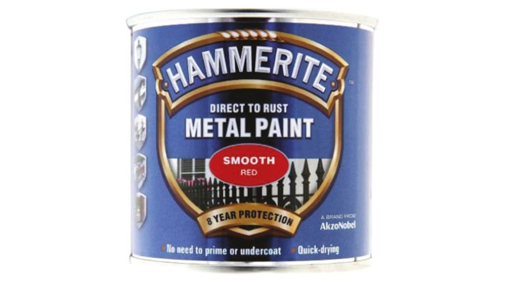 5084869 Hammerite Metal Paint in Smooth Red 250ml RS