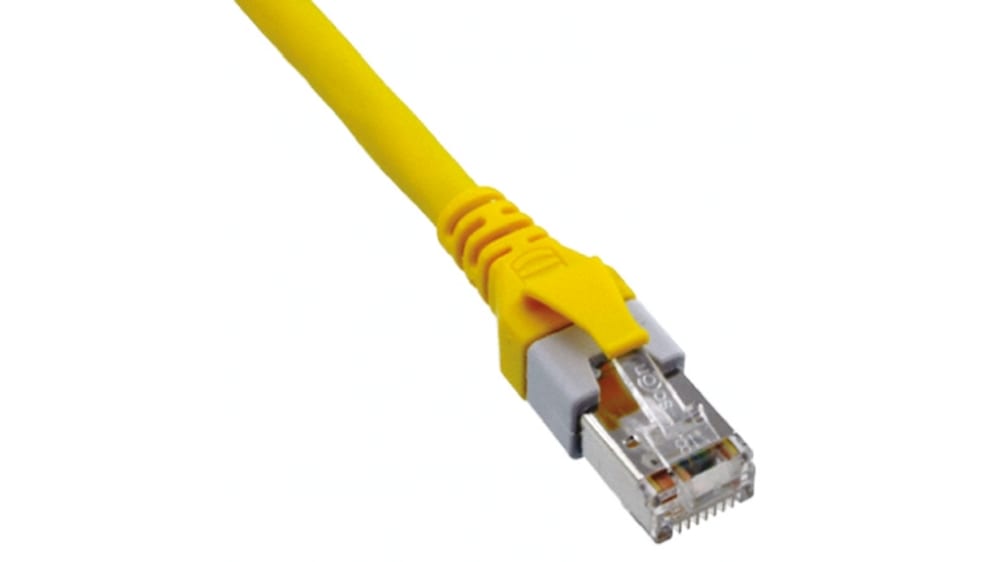 09474747019, Câble Ethernet catégorie 5e SF/UTP HARTING, Jaune, 8m PUR  Avec connecteur