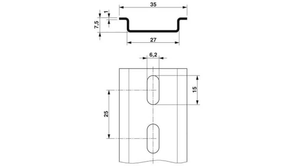 QWORK 6 Pièces Rail DIN Aluminium 35mm X 7.5mm X 200mm - Pour Disjoncteurs Et Équipements Électriques
