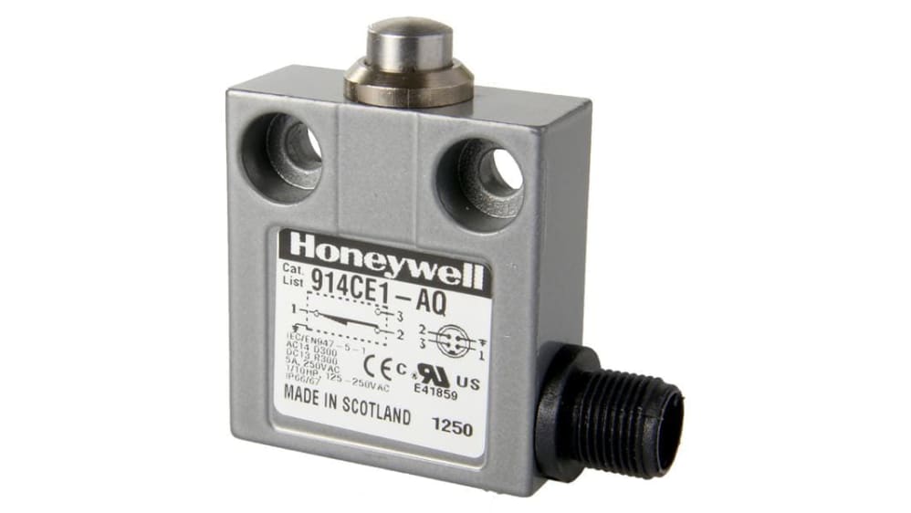 Honeywell 14CE, 914CE Endschalter, Stößel, 1-poliger Wechsler,  Schließer/Öffner, IP66, IP67, IP68, Zinkdruckguss, 5A