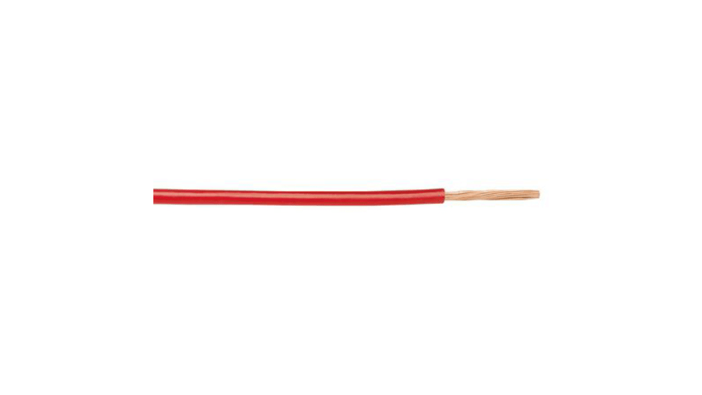 1550 RD005, Alpha Wire 1550 Series Red 0.2 mm² Hook Up Wire, 24 AWG,  7/0.20 mm, 30m, PVC Insulation