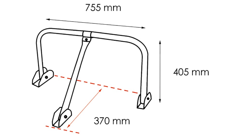 Barrière de parking - rabattable - verrouillable - largeur de 73